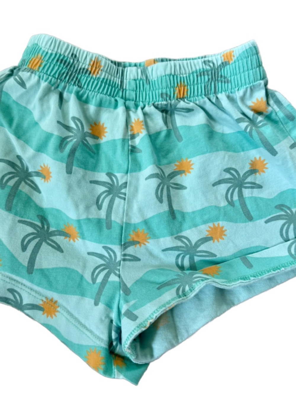 Hanna Andersson Teal Palm & Yellow Sun Shorts